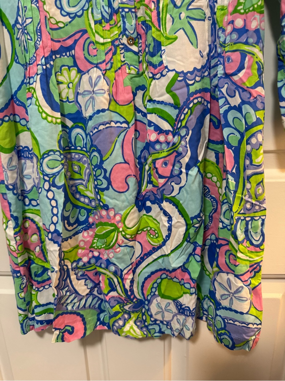 LILLY PULITZER Size Medium Sarasota Pin tuck Tunic Dress Multi Conch NWOT - Picture 2 of 8